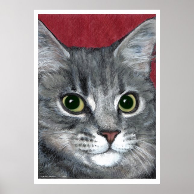 Tabby Cat ~ colored pencil drawing Poster (Front)