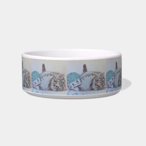 Tabby Cat Cute Beautiful Colorful Kitten Pet Drink Bowl