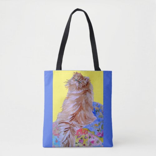 Tabby Cat Cute Cats on a Quilt Grocery Tote Bag