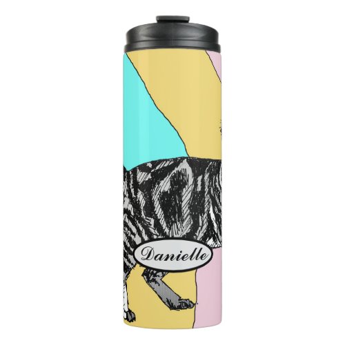 Tabby Cat Cute Cats Pastel Watercolor Pet art Thermal Tumbler