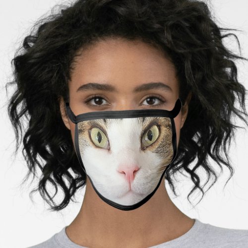 tabby cat face face mask
