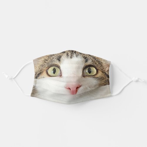 tabby cat face macro adult cloth face mask