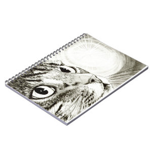 Tabby Cat Fairy Light Drawing Art Notebook