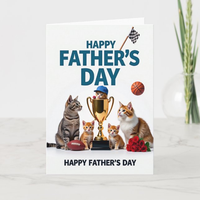 Tabby Cat Fathers Day Card (Front)