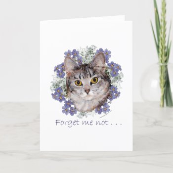 Tabby Cat Forget-me-not Card by MaggieRossCats at Zazzle