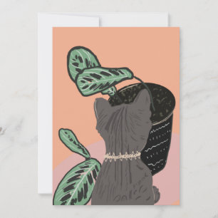 Tabby Cat Gray Plants Thank You 