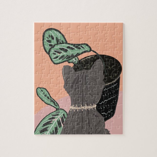 Tabby Cat Gray Plants Thank You  Jigsaw Puzzle (Vertical)