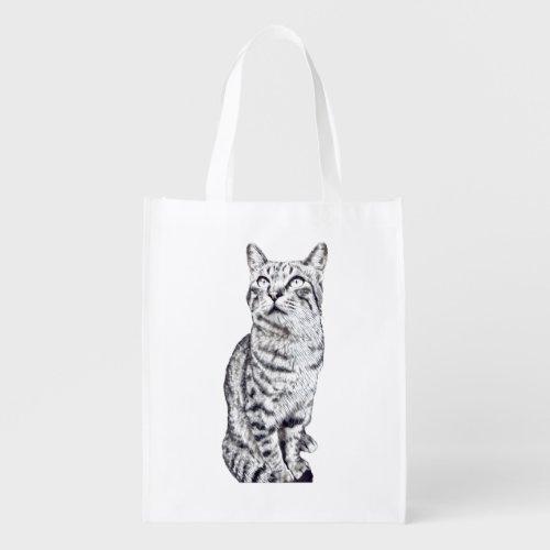 tabby cat grocery bag
