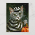 Tabby Cat Halloween Prisoner Postcard