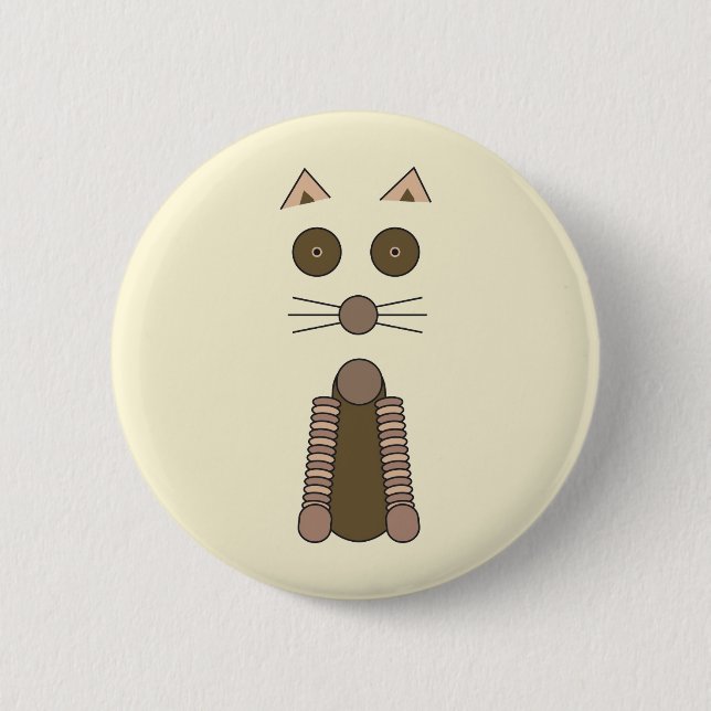 Tabby CAT Illustration Button (Front)