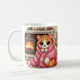 Tabby Cat In A Blanket Poem Coffee Mug