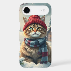 Tabby Cat in Preppy Winter Attire and Hat iPhone 17 Air Case