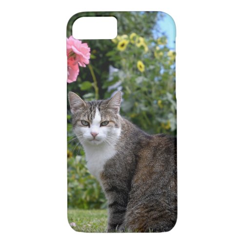 tabby cat in yard iPhone 87 case