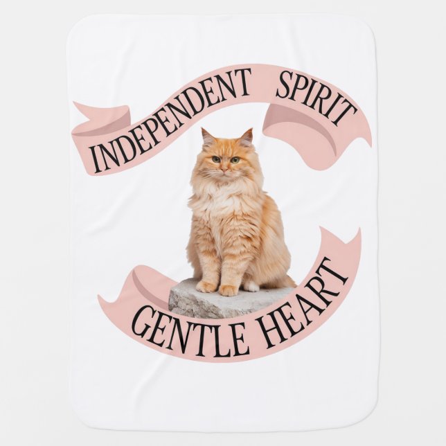 Tabby Cat 'Independent Spirit' Art Print Baby Blanket (Front)
