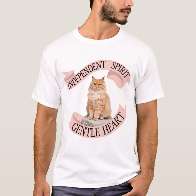 Tabby Cat 'Independent Spirit' Art Print T-Shirt (Front)
