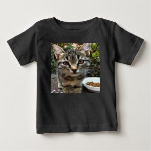 Tabby Cat Kitten Making Eye Contact Baby T-Shirt