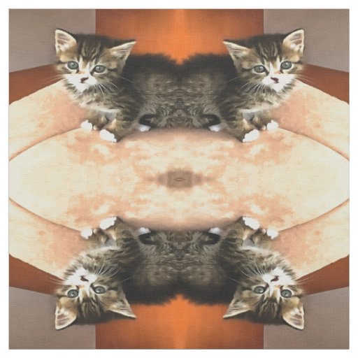 Tabby Cat Kitten Pet Portrait Fabric