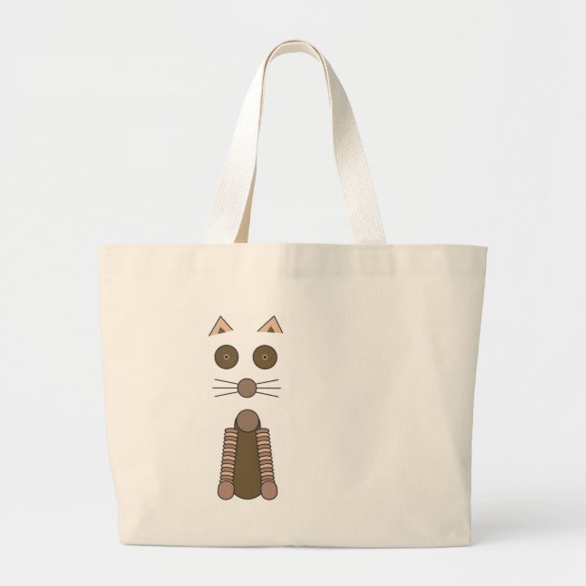 Tabby CAT Large Tote Bag (Front)