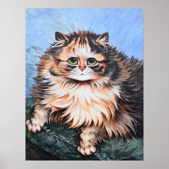 Tabby Cat, Louis Wain Poster (Front)