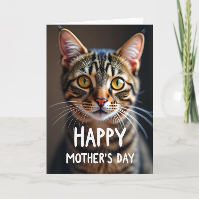 Tabby Cat Mothers Day Card (Front)