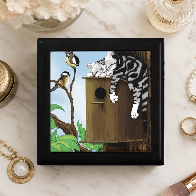 Tabby Cat Napping Birdhouse Gift Box (Creator Uploaded)