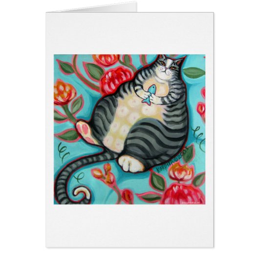 Tabby Cat on a Cushion Cards (Front)