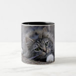 Tabby Cat On Alert Ready To Pounce Two-tone Coffee Mug at Zazzle