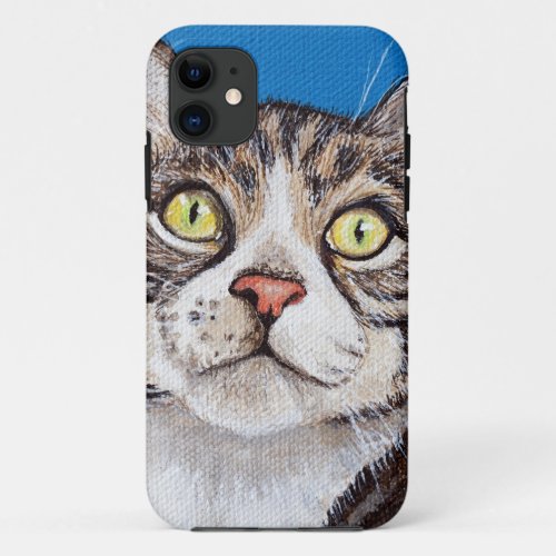 Tabby Cat Painting iPhone 11 Case