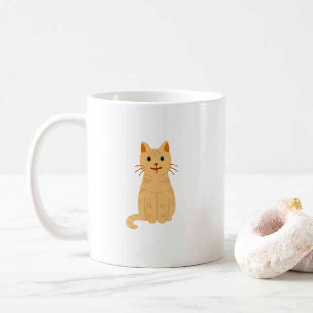 Tabby Cat Painting Coffee Mug (With Donut)