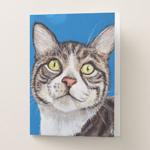 Tabby Cat Painting Pocket Folder