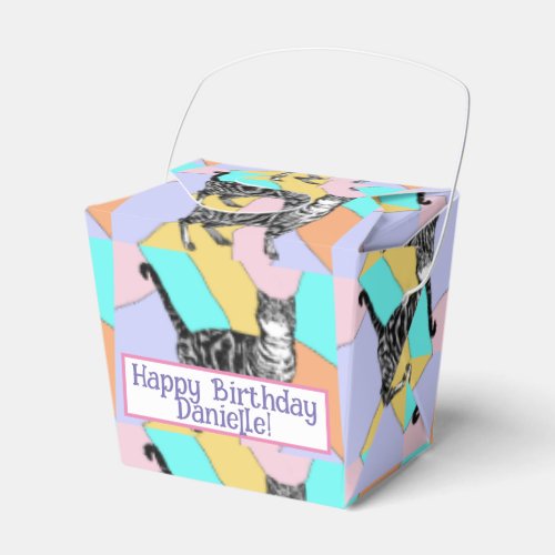 Tabby Cat Pastel Birthday Cats Cake Favor Box