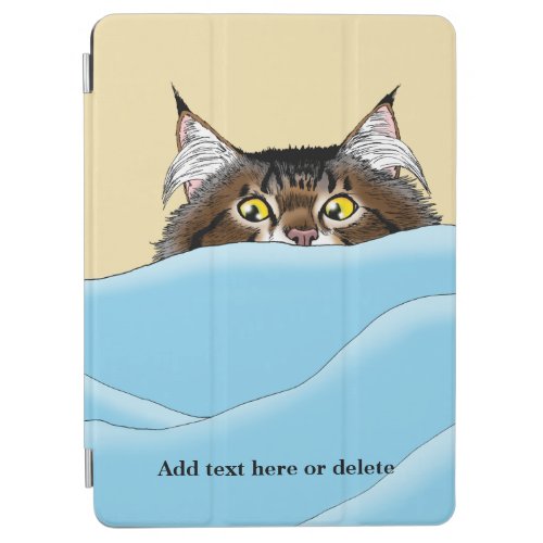 Tabby Cat Peeking Blue Funny iPad Air Cover