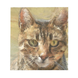 Tabby Cat Pencil Sketch Notepad