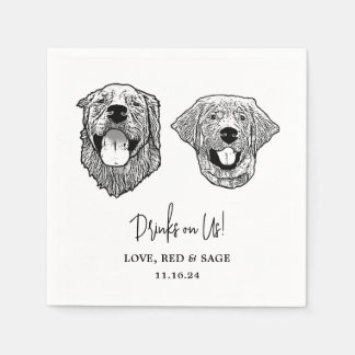 Tabby Cat Personalized Drinks on Me Napkins