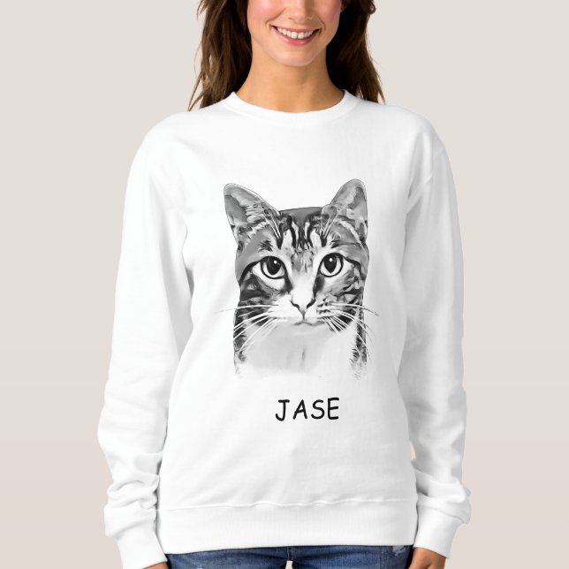 Tabby Cat Personalized Pet Lover Sweatshirt (Front)