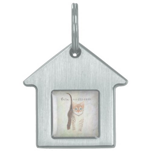 Tabby Cat Pet ID Tag