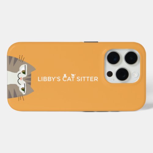 Tabby Cat Pet Sitter iPhone 15 Pro Case