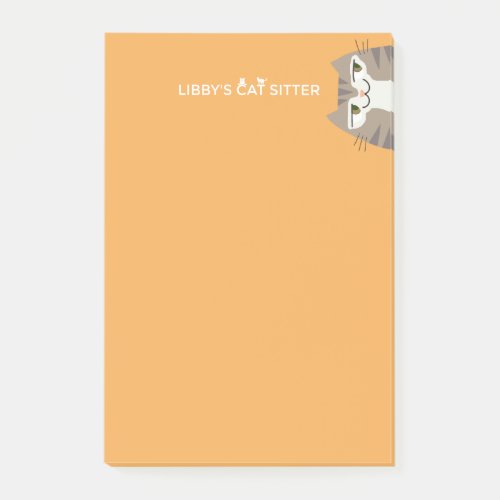 Tabby Cat Pet Sitting Post_it Notes