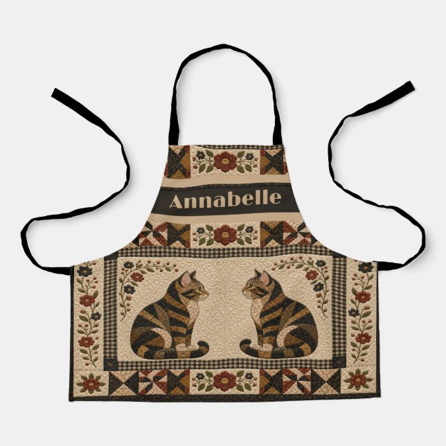 Tabby Cat Quilt Apron (Front)