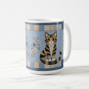 Tabby Cat Quilt Coffee Mug