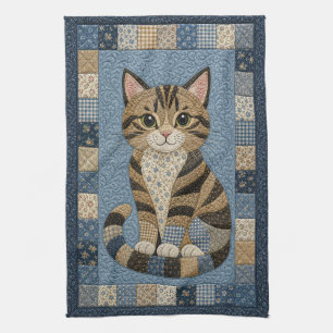 Tabby Cat Quilt Kitchen Towel