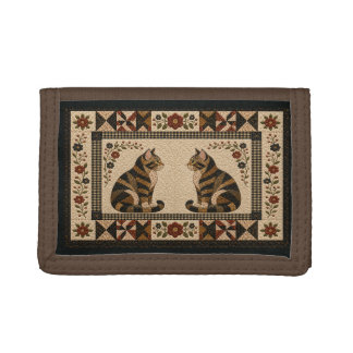 Tabby Cat Quilt Trifold Wallet
