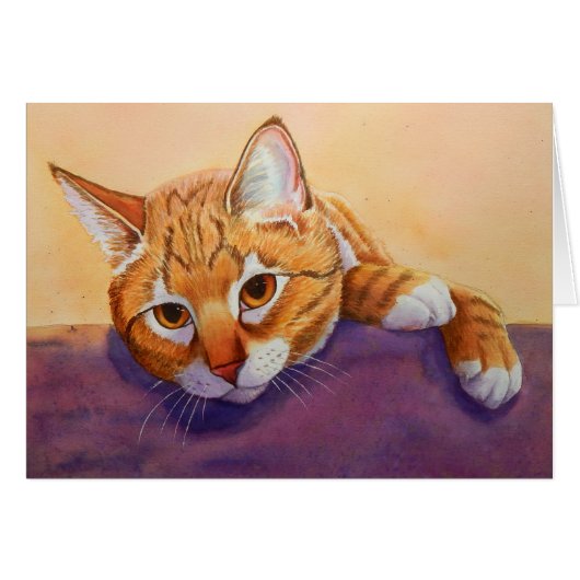 Tabby Cat Regards Cards (Front Horizontal)