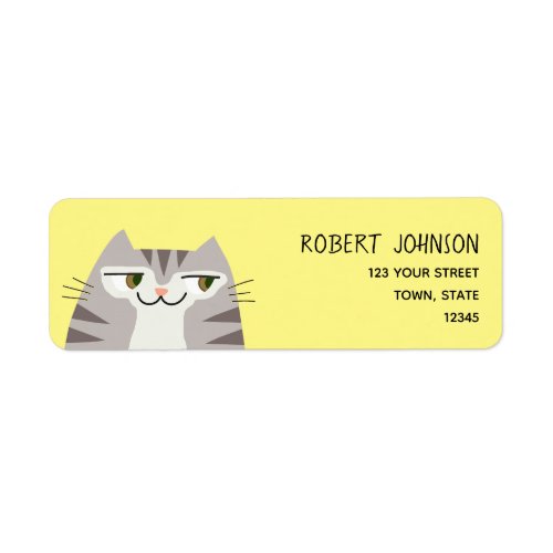 Tabby Cat Return Address Label