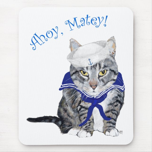 Tabby Cat Sailor Mouse Pad (Front)