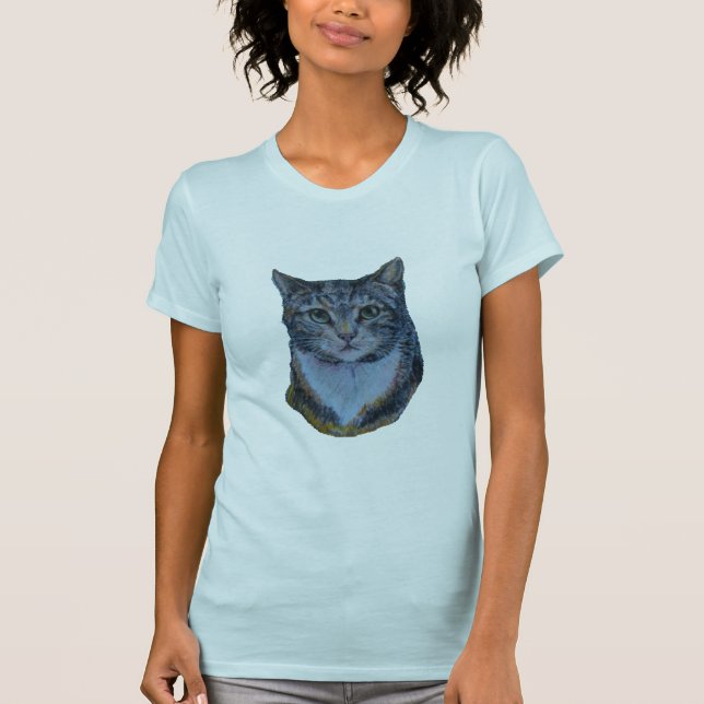 Tabby Cat Stare Down ...Meow T-Shirt (Front)