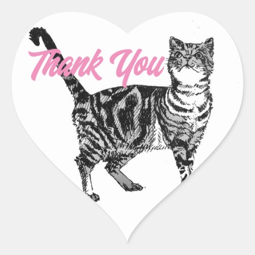 Tabby Cat Stickers Cute cats Sticker Thank You