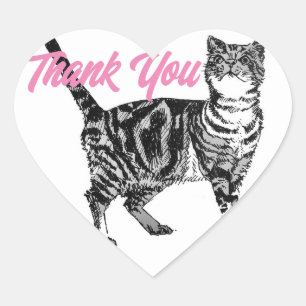 Tabby Cat Stickers Cute cats Sticker Thank You