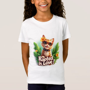 Tabby Cat Sunglasses Rooted In Love Badge 😎 T-Shirt