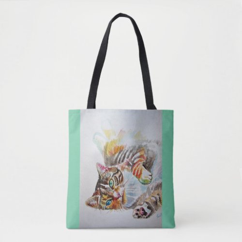 Tabby Cat Watercolor Ginger Cats lovers Tote Bag